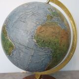 Globe terrestre années 50/60 pied en bois