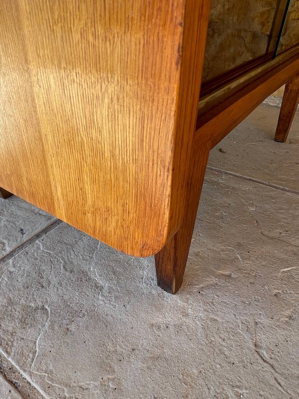 Storage unit/Library with sliding glass doors 1960s