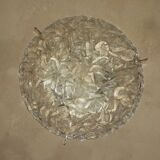 Frosted ice glass plafonnier, Kaiser Leuchten label, 1970s