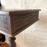 Old tripod side table with drawer