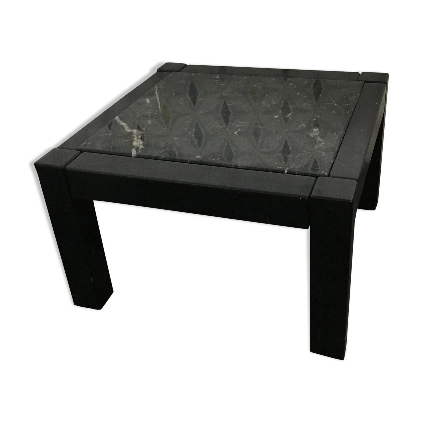 Wood and marble coffee table
