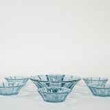 Set of glass bowls, Italian design, 1970s, made in Italy