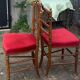 Pair of Napoleon III chairs in wood and red velvet