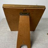Miroir vintage en bois à poser ou à suspendre de couleur dorée
