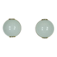Paire de grandes appliques rondes en verre bullicante de Murano avec laiton. Italie années 1970