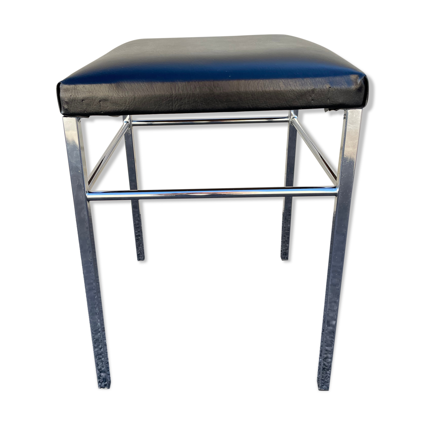 Stool year 70 skaï and chrome metal
