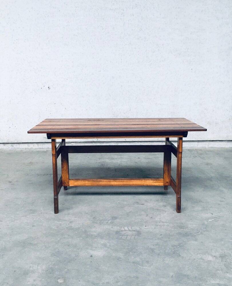 Patinated Wood Garden Table, 1970s