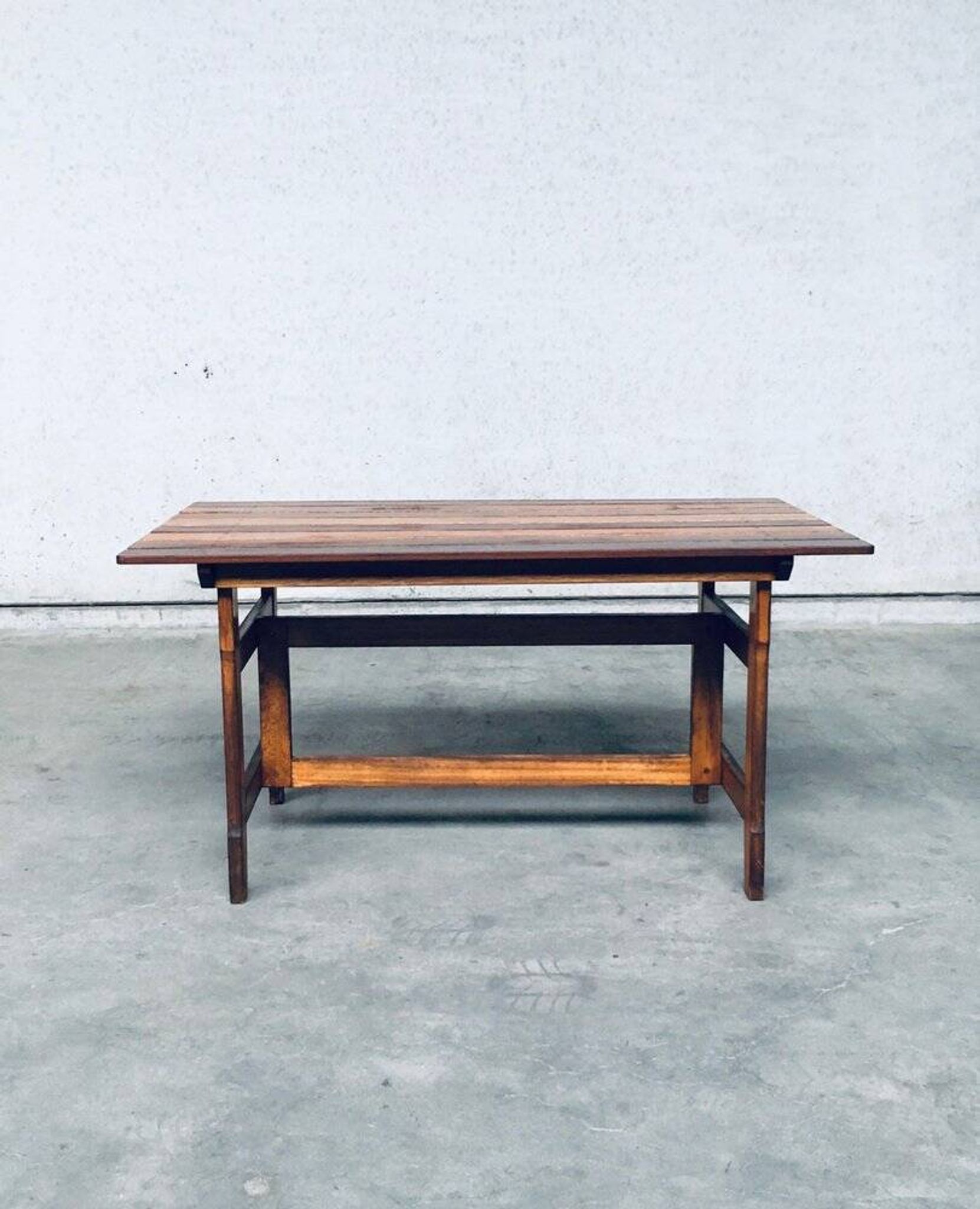 Patinated Wood Garden Table, 1970s