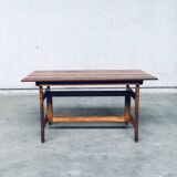 Patinated Wood Garden Table, 1970s