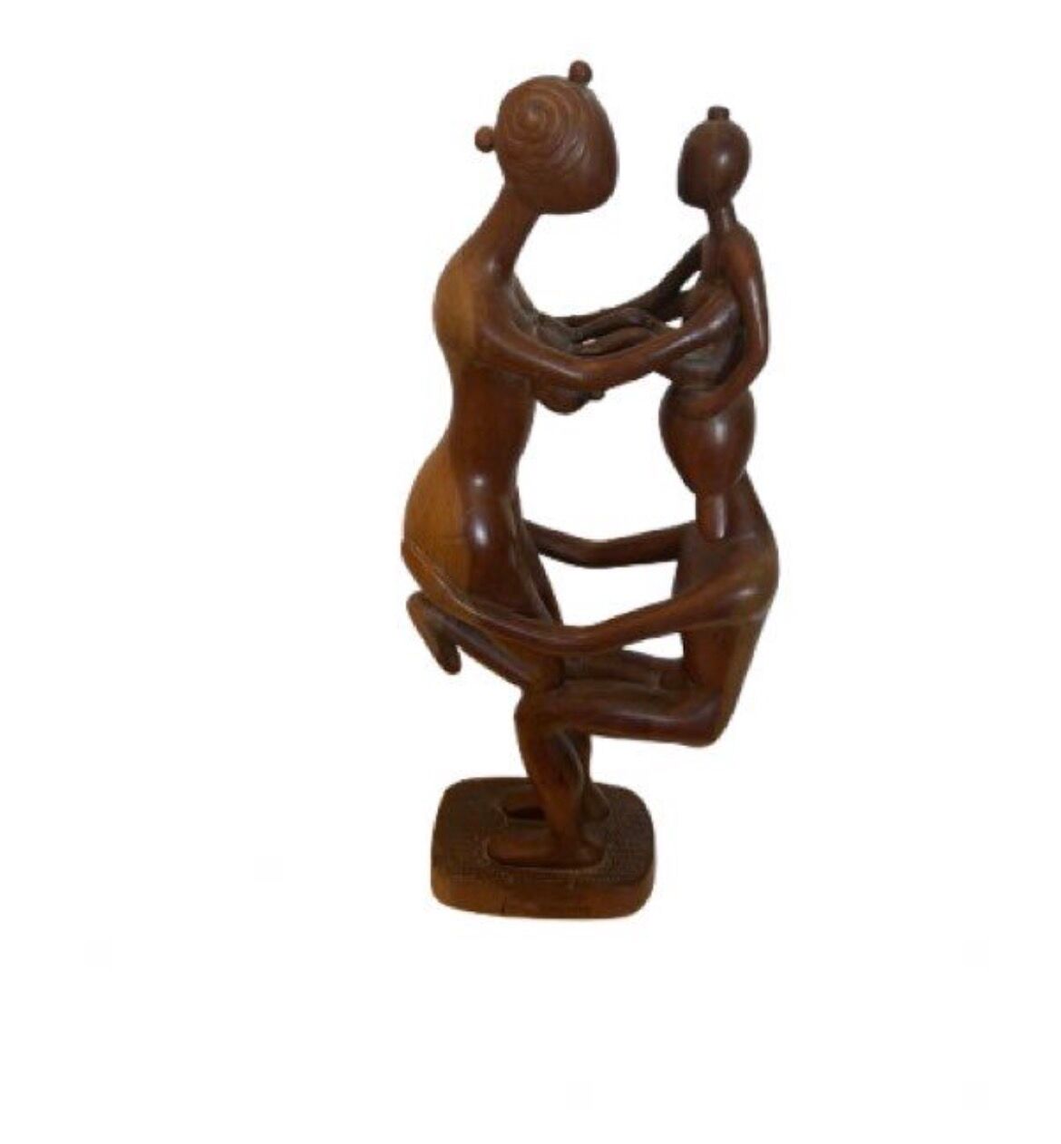 Original sculpture W. Mebdandi - The Family - solid mahogany wood, Tc