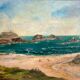 Ancient painting, Breton landscape, Saint Lunaire, signed, 1950s