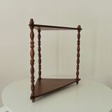 Vintage turned wood wall shelf