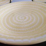 Lots de 6 anciennes assiettes creuses Longchamp France jaune soleil