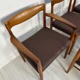 1960s Set of 6 vintage Danish Teak Dining Chairs by H.W. Klein for Bramin