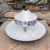 Gravy boat with its cup Digoin Sarreguemines Pêcher model