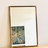 Old beveled mirror brass frame 74x50cm