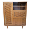 Wooden and rattan chest of drawers 1960
