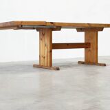 1980's pine extendable dining table