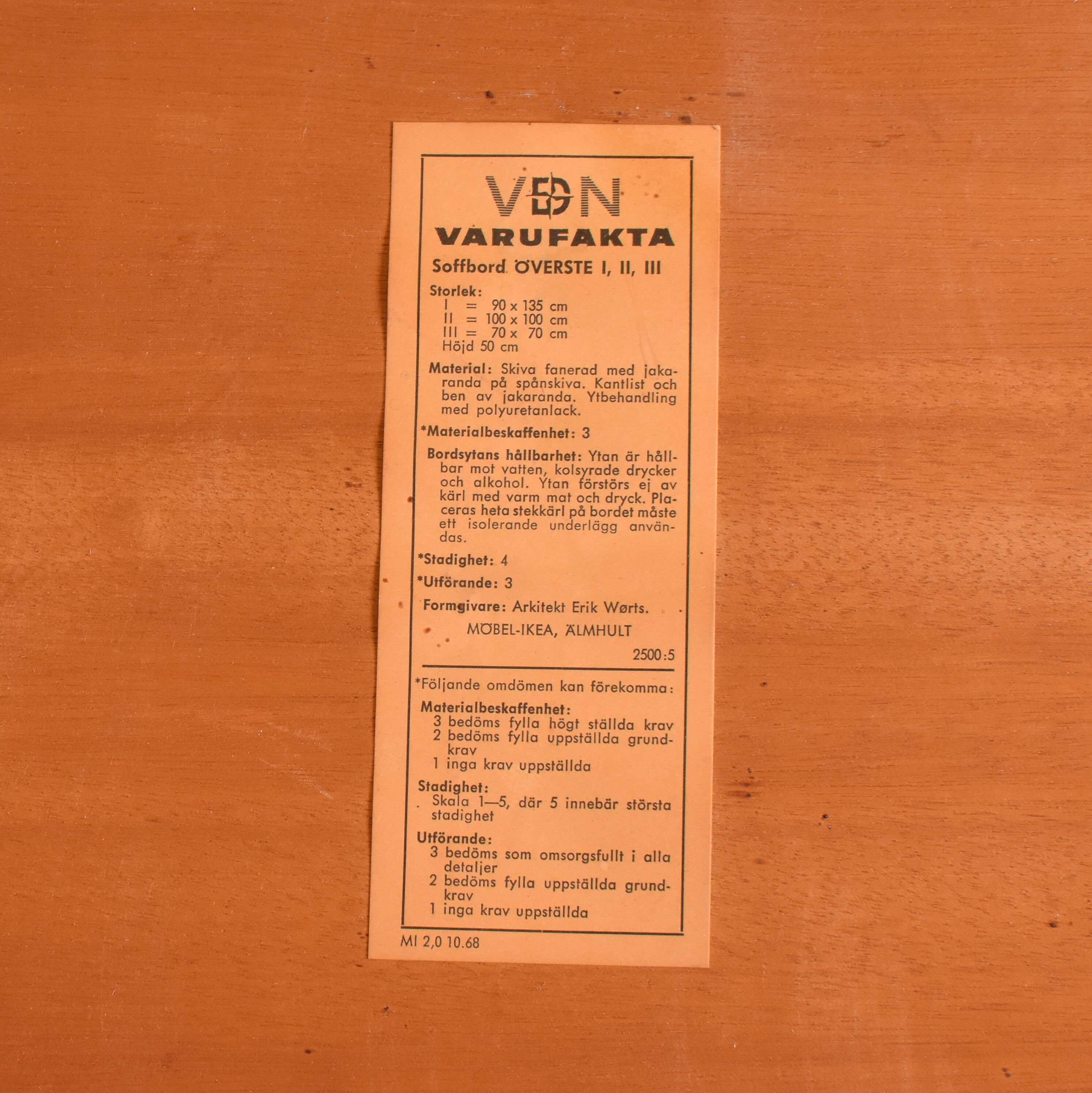 Coffee Table by E. Wørts for Ikea Sweden 1960s