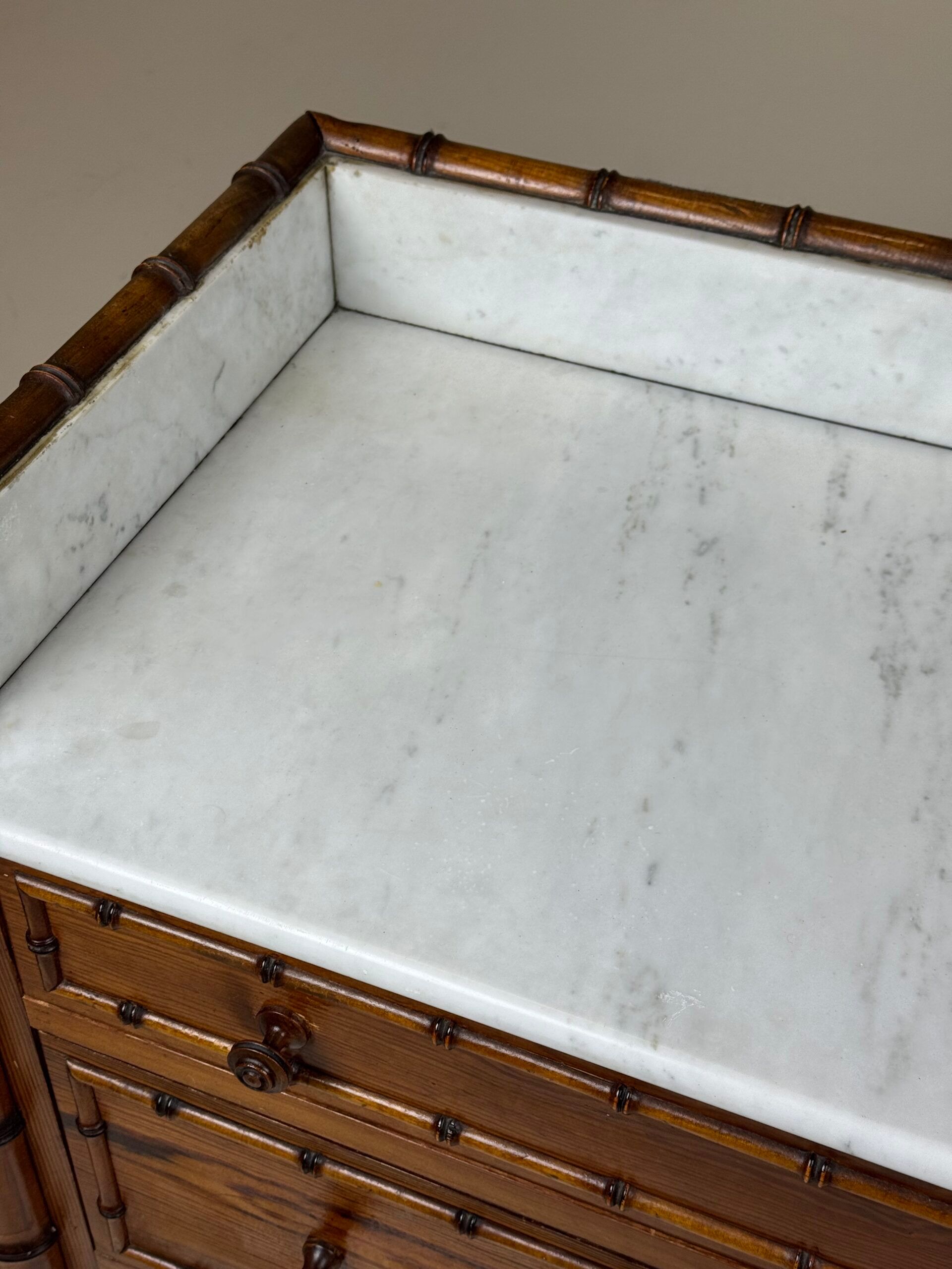 Faux bamboo chest of drawers 1900