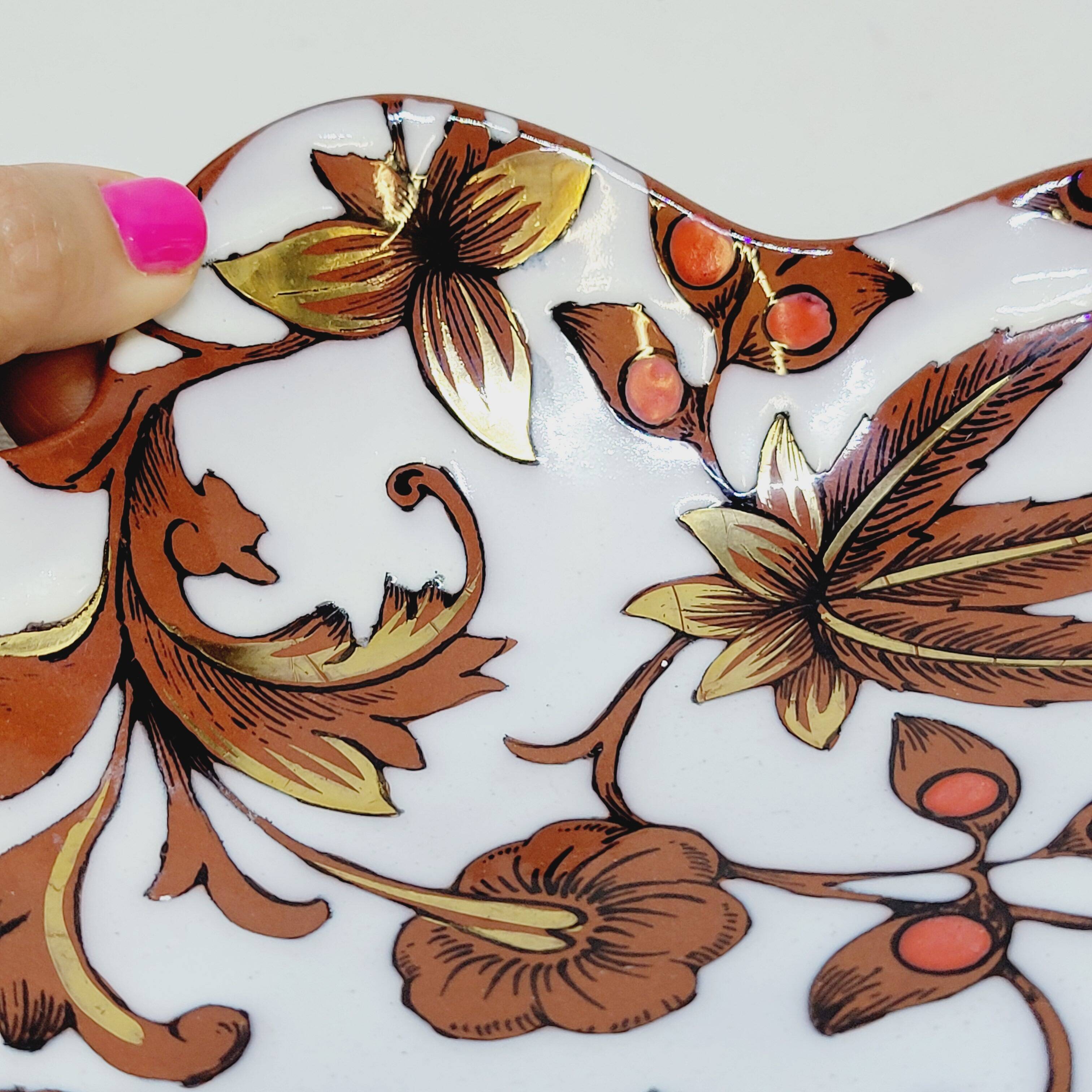 Longwy Cloisonné Enameled Basket Empty Pocket Cup Flowers Fe