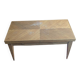 Lift-top coffee table that converts into a dining table.