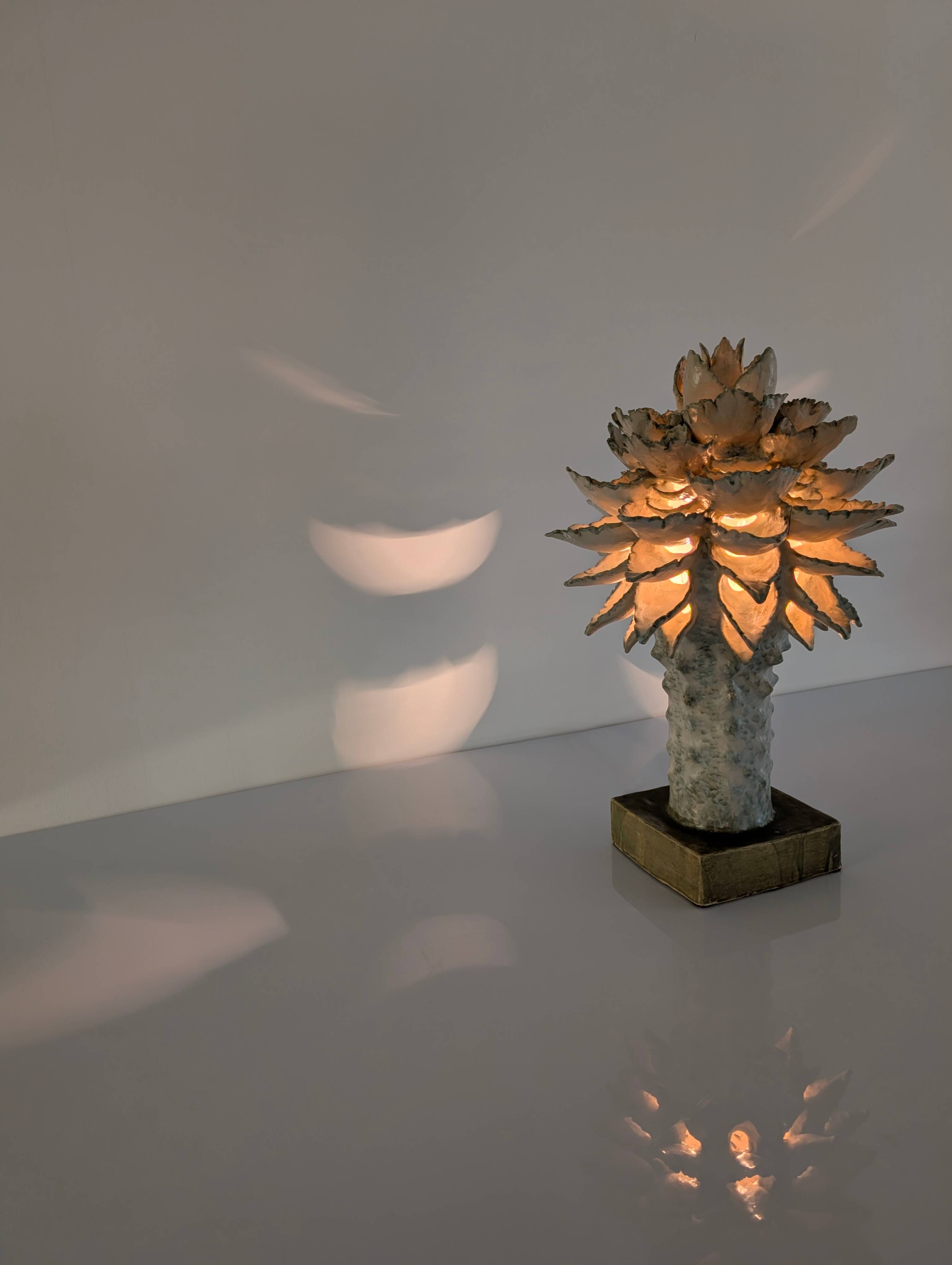 Glazed Ceramic Light Sculpture by Birthe Aksby, Denmark, 1970s
