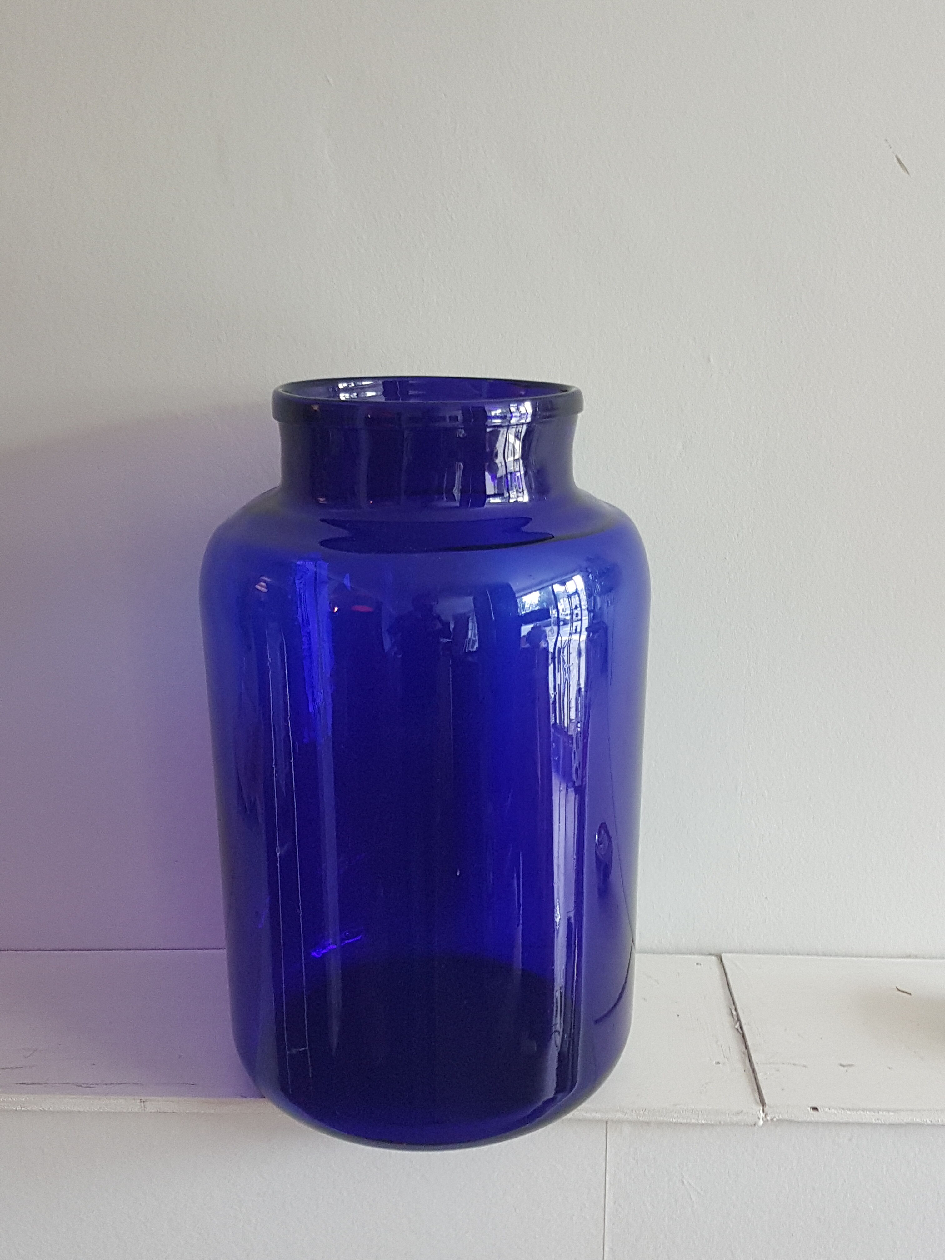 Blue pickle jar