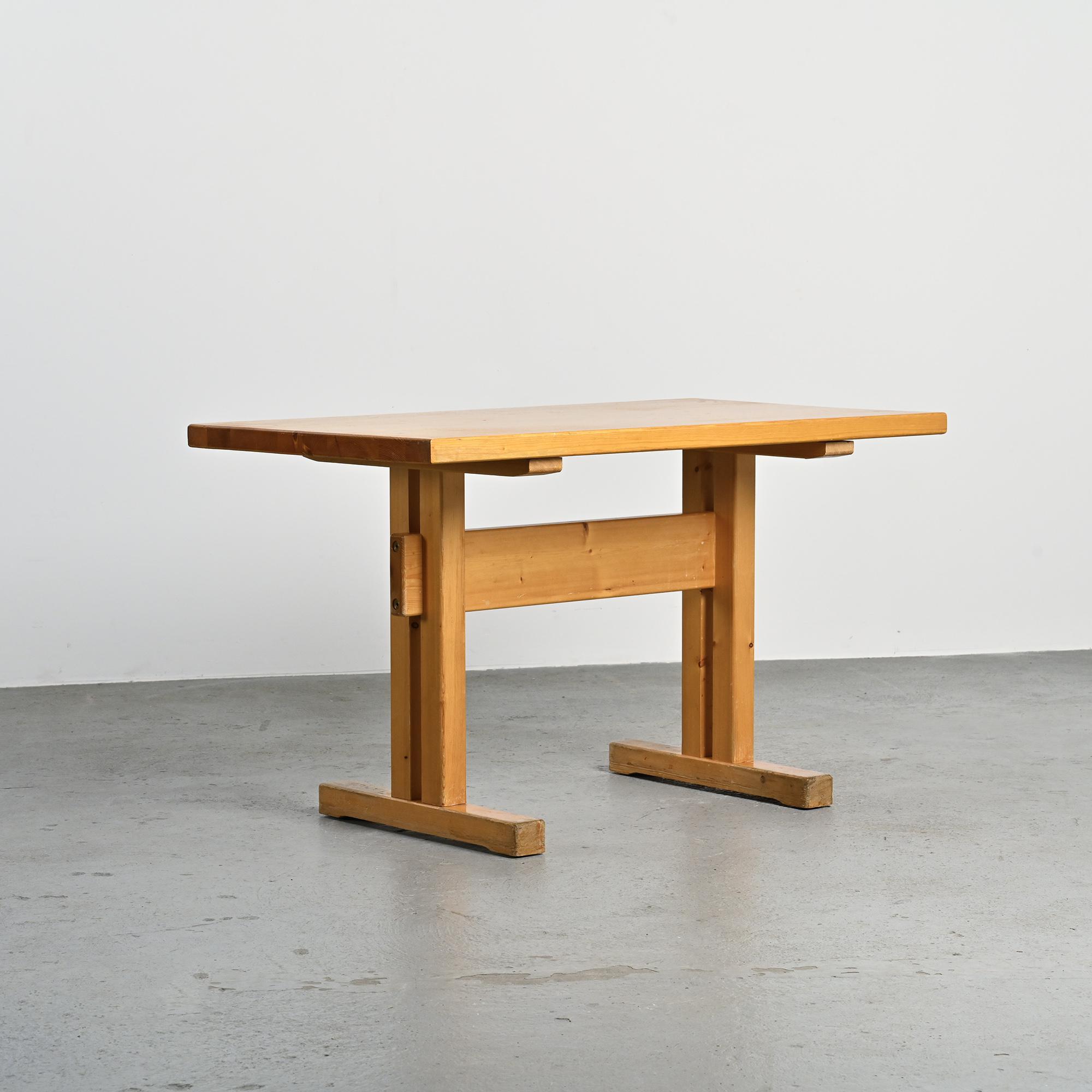 Solid pine table, Les Arcs, France.