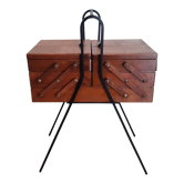 Wood and metal worker, sewing box, plant holder, vintage, 50s