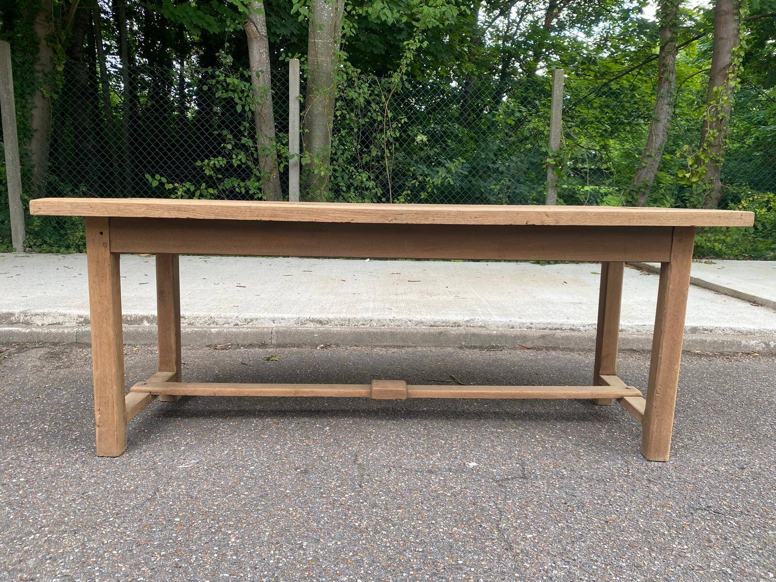 18th century farmhouse dining table renovated in solid oak 200cm