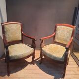 Paire de fauteuils Restauration en acajou