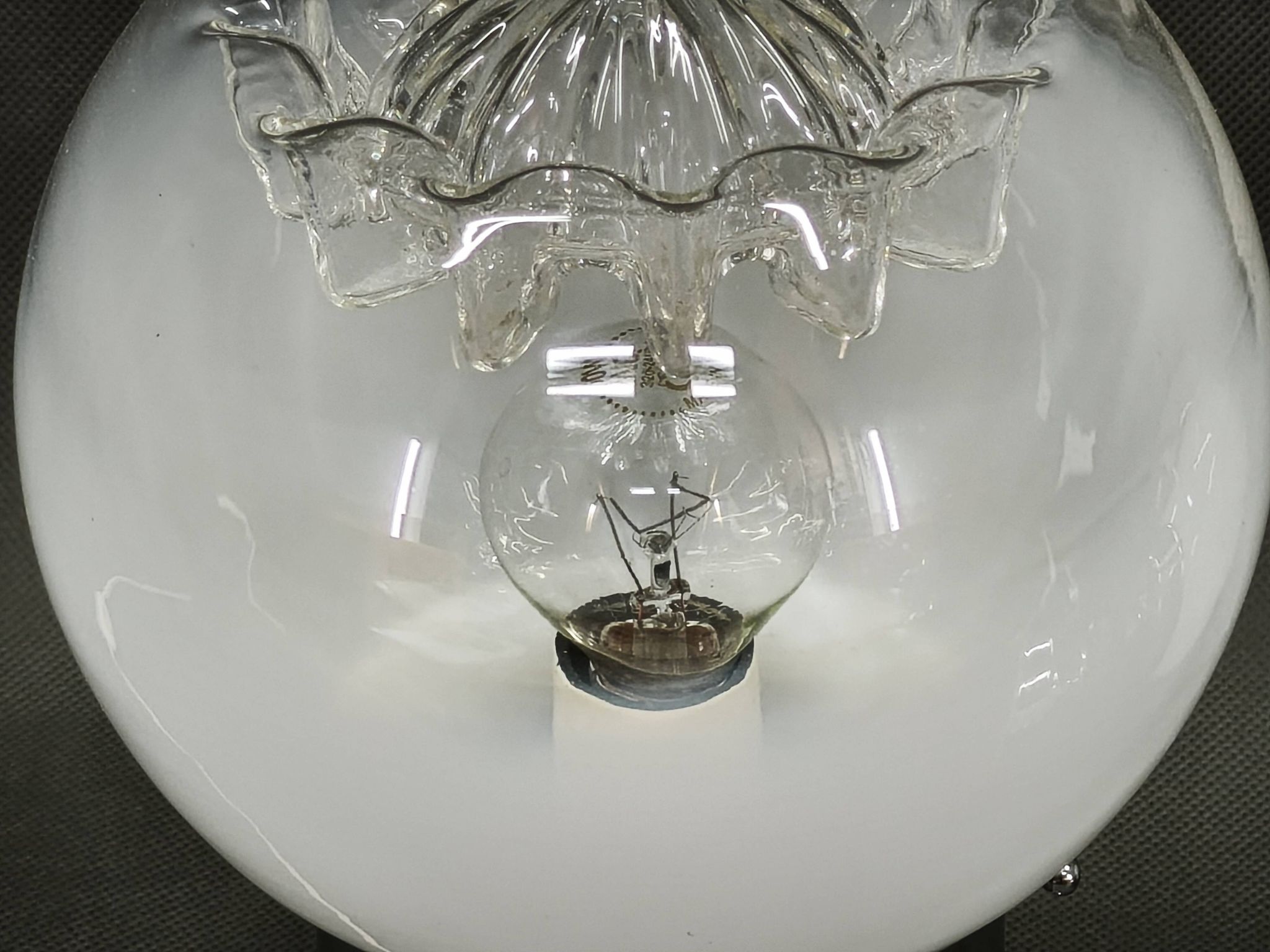 Pair of 1960s Italian Murano Glass, Chrome and Wood Table Lamps