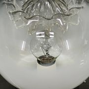 Pair of 1960s Italian Murano Glass, Chrome and Wood Table Lamps
