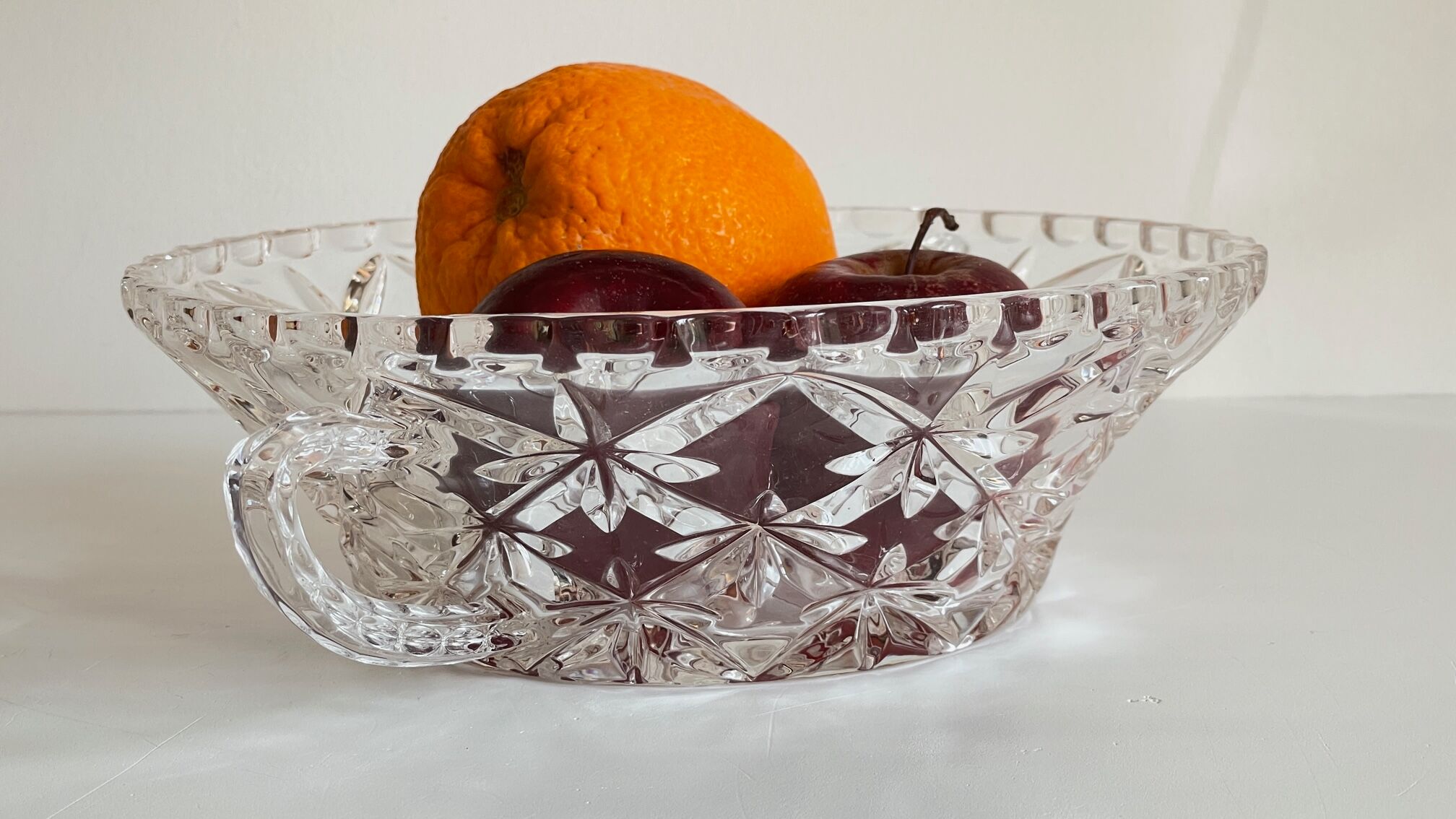 Saladier cristal ciselé vintage