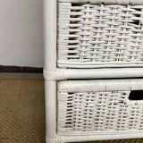 Vintage rattan storage unit, 3 drawers