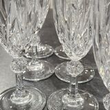 12 flutes à champagne en cristal ancien