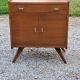 Vintage oak chest of drawers feet compass and fins of the 50s 2 doors 1 drawer