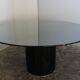 Black lacquered glass table and glass in the hoof style, Italy.