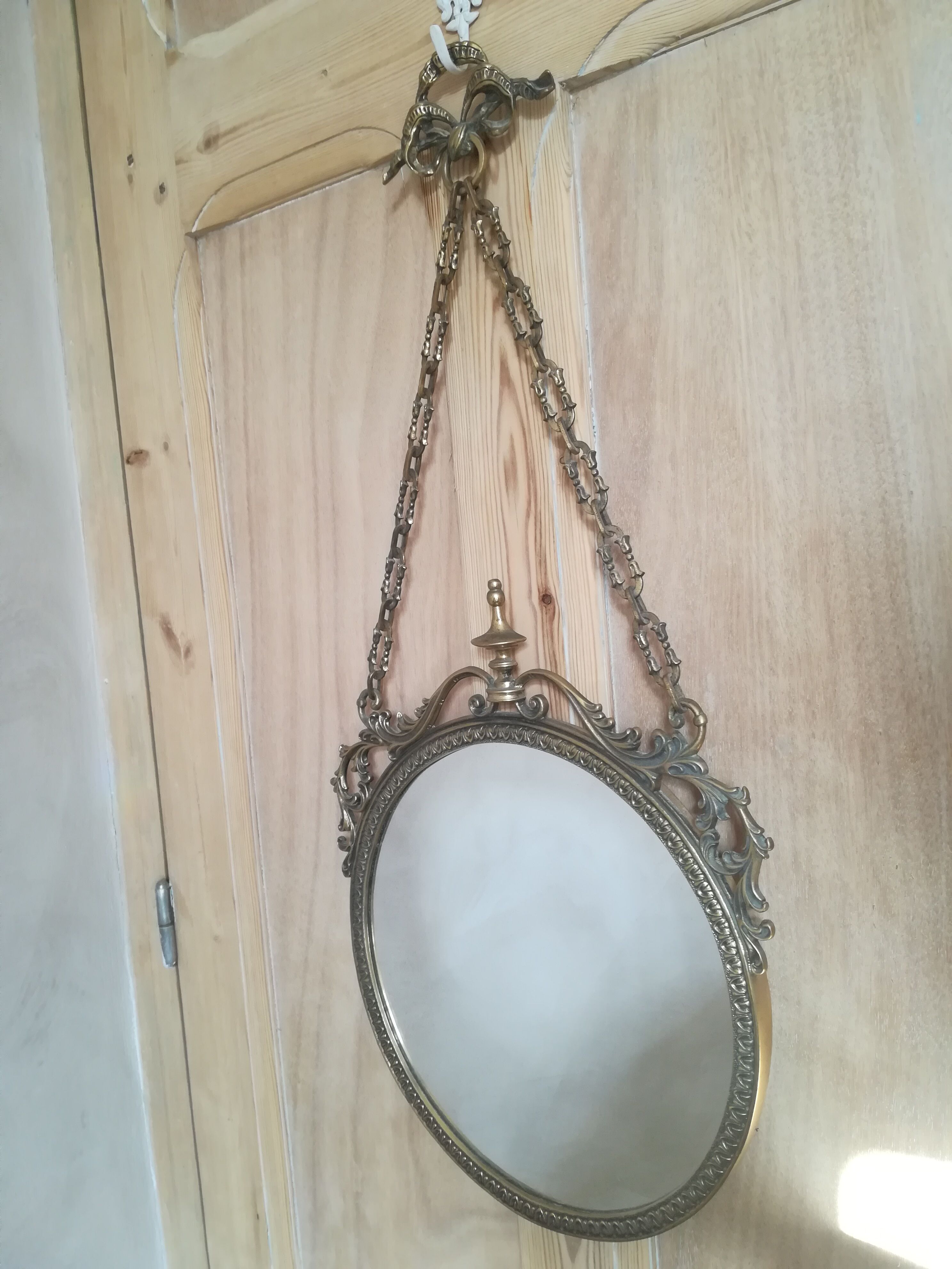 Louis XVI Round Mirror 35x73cm
