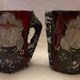 2 tasses en pierre de lave vintage