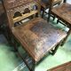 Suite of 9 Henry II chairs in walnut and leather - 1900s