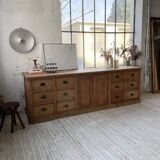XXL solid oak counter sideboard