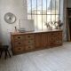 XXL solid oak counter sideboard