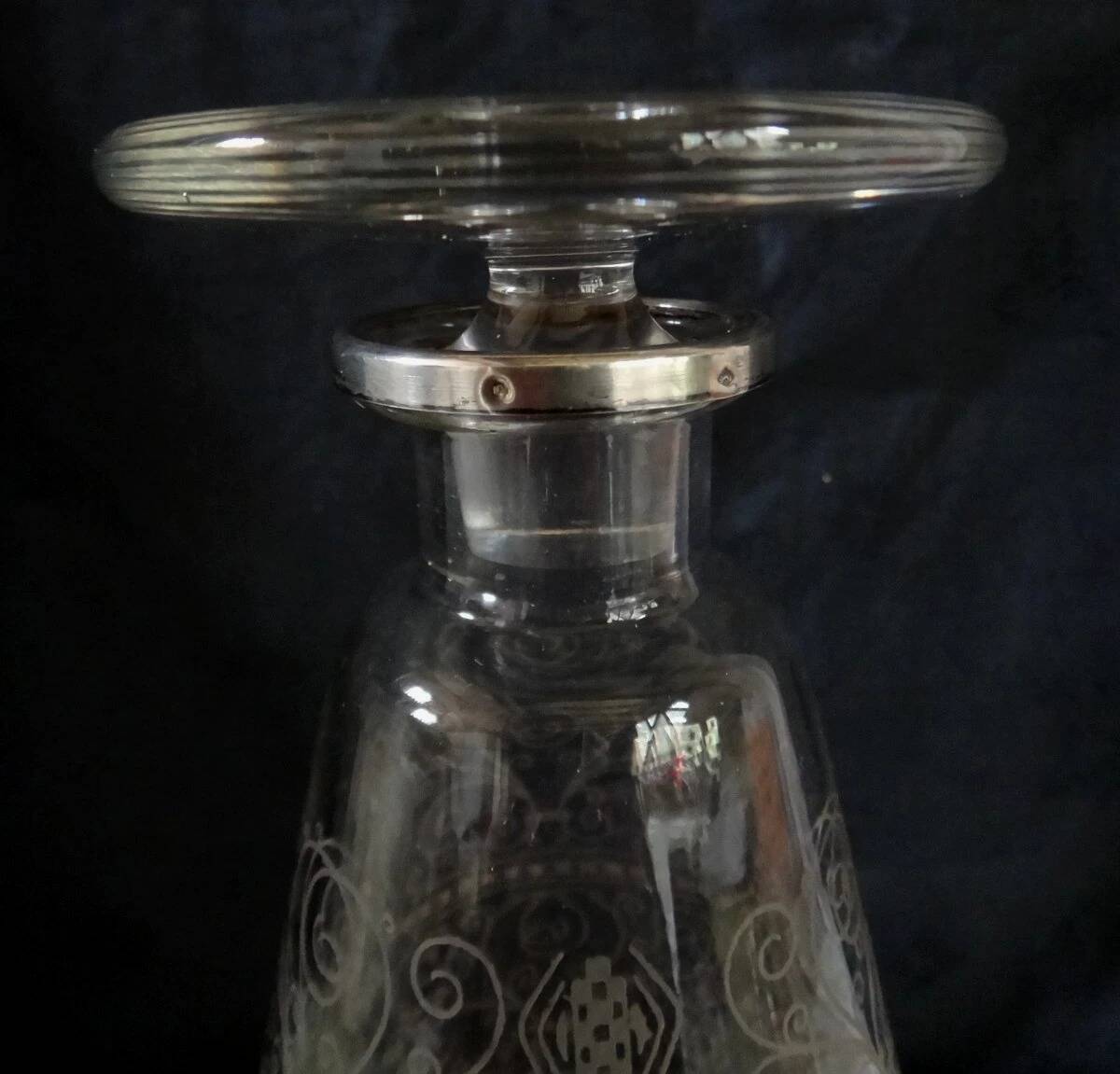 Baccarat lido 7 verres vin + carafe metal argente