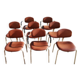 Set of 8 armchairs and chairs 420-44 Strafor-Steelcase