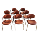 Set of 8 armchairs and chairs 420-44 Strafor-Steelcase