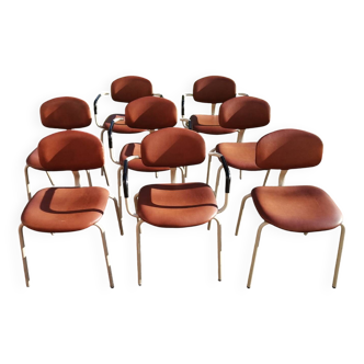 Lot de 8 fauteuils et chaises 420-44 Strafor-Steelcase