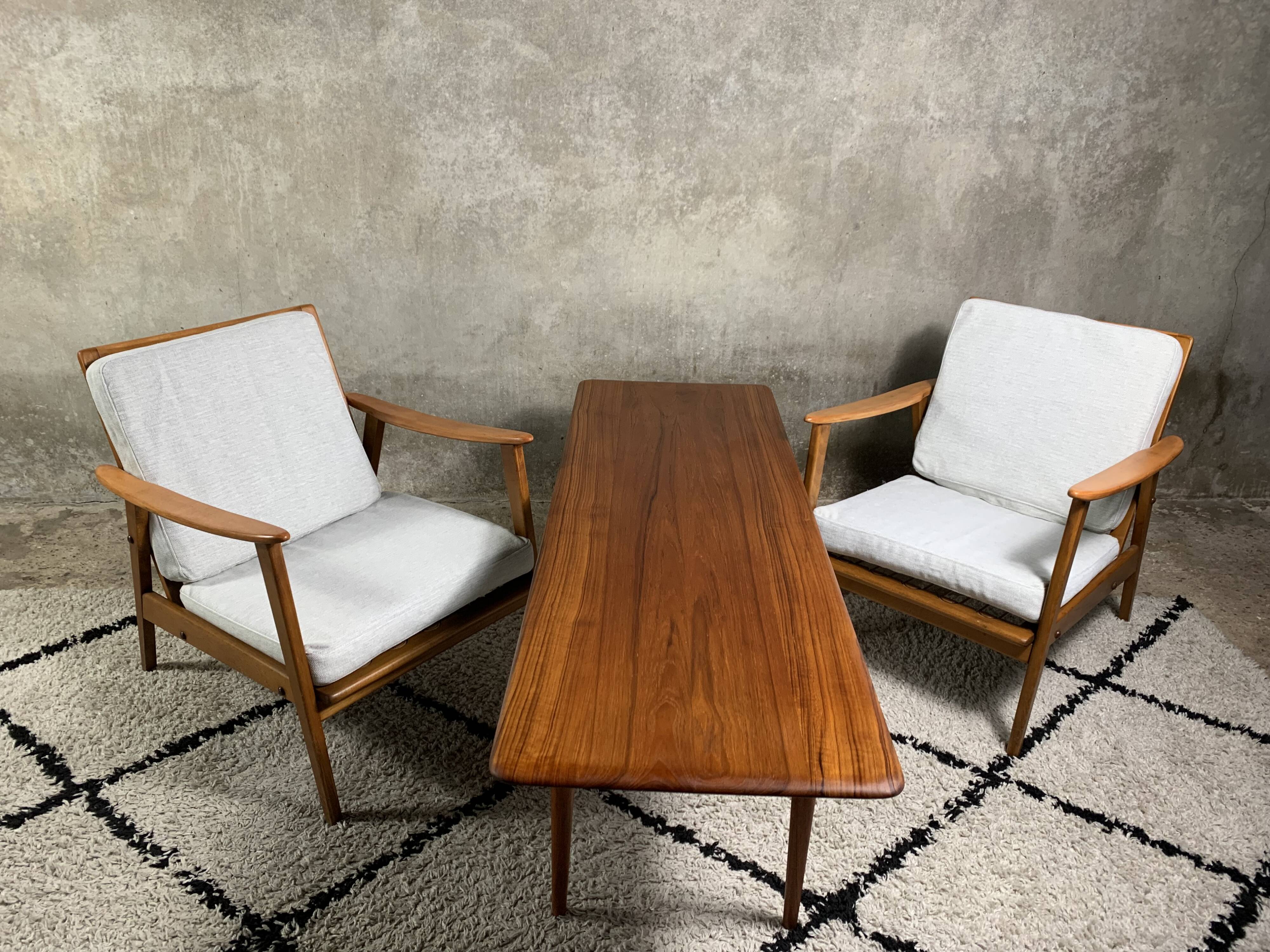 A pair of scandinavian lounge chairs from the 1960s