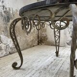 René Drouet coffee table in metal and black marble